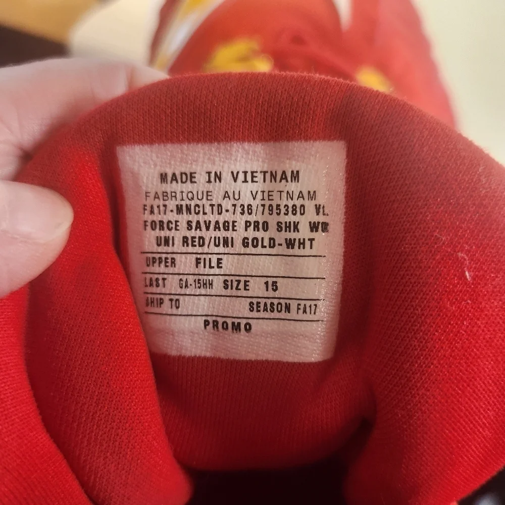 Nike Force Savage Pro Elite TD Cleat Size 15 Uni Red Yellow White